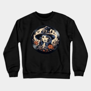 Halloween Vinyl Record Witch Crewneck Sweatshirt